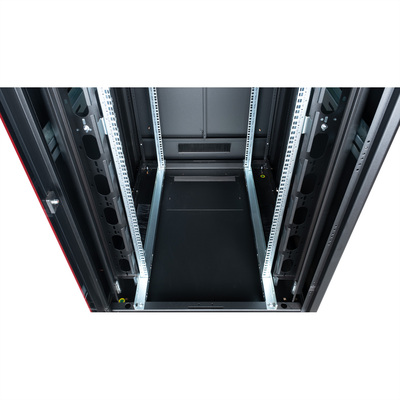 19" Rack na podlahu 42U, 2053x800x1000mm (HxWxD), PRO, sklenené dvere, čierny