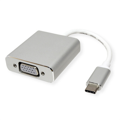 Adaptér USB 3.1 Typ C na VGA, M/F, biely 10cm
