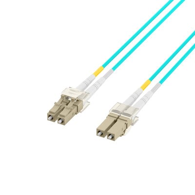 Fiber kábel LC-LC, 20m Duplex OM3(50/125µm), LSOH, 2mm, tyrkysový