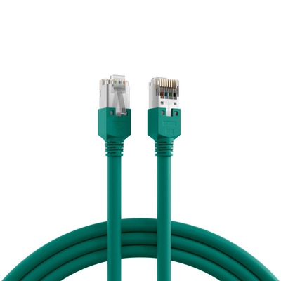 S/FTP Patchkábel PVC 15m cat.5e, zelený, Cu, Datwyler 5502 flex s TM11