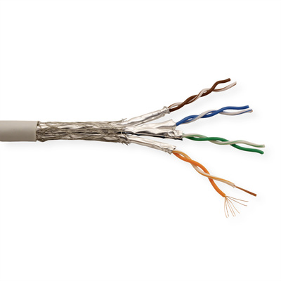 S/FTP lanko PVC 300m cat.5e, AWG26, 100Mhz, 1000Base-T, sivý, meď