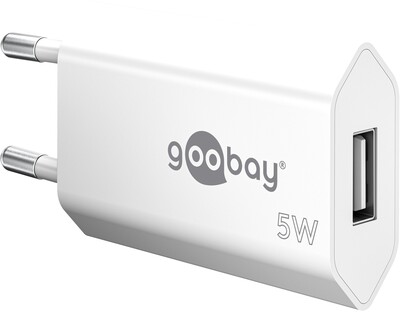 Nabíjačka USB 230V 1port, 1xUSB A, 1A, 5W, SLIM, biela