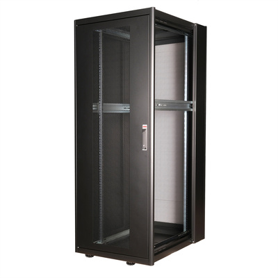 19" Rack na podlahu 42U, 2010x800x1000mm (HxWxD), BASIC, perforované dvere, čierny