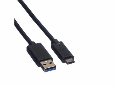 Kábel USB 3.2 Gen 1, AM/CM Typ C 0.5m, 5Gbps, čierny, TPE, Eko balenie
