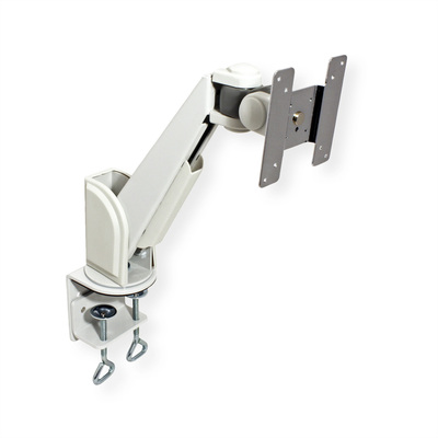 Držiak pre monitor na stenu/stôl, úchyt o dosku, pneumatický, max 10kg rameno 250mm VESA 75/100 sivý