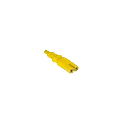 Kábel sieťový 230V, 2pin vidlica (CEE7/16) priama - C7 (2pin), 1.8m, 0.75mm², 2.5A, žltý
