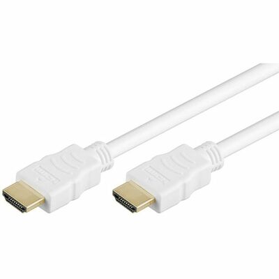 Kábel HDMI M/M 0.5m, High Speed+Eth, 4K@30Hz, HDMI 1.4, G pozl. kon., biely