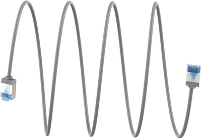 U/FTP Patchkábel LSOH TPE 0.15m cat.6a, sivý, slim, Cu, Flex Cable, Eco obal