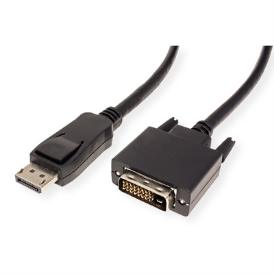 Kábel DisplayPort na DVI-D M/M 2m, jednosmerný, max. 1920x1200@60hz, čierny