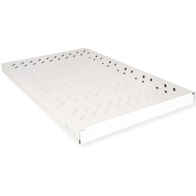 19" Polica 770mm, max. 50kg, 1U, sada skrutiek a podložiek v balení, sivá