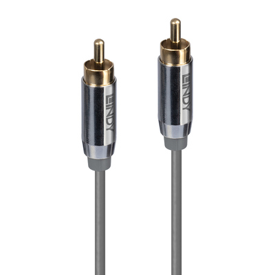 Kábel Cinch 1x audio M/M 3m, digital koax, sivý, pozl. konektor, Slim, Cromo Line