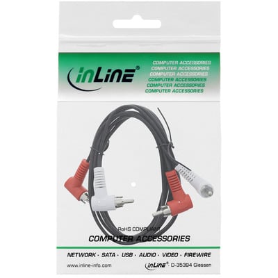 Kábel Cinch 2x audio M/M 1.2m, zahnutý 2x90°, čierny