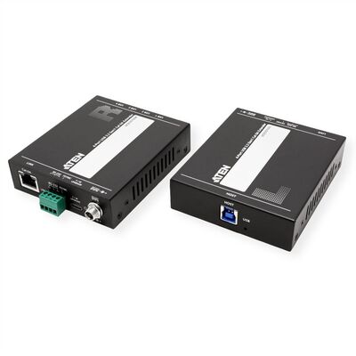 Predĺženie USB 3.2 Gen 1 cez TP do 100m, USB hub (4port), 5Gbps, RS23, PoC (PowerOverCable), čierny