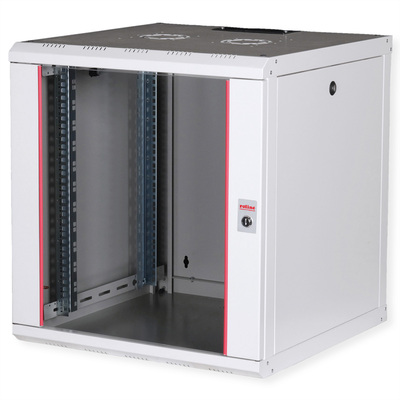 19" Rack na stenu 12U, sivý, 640x600x600mm (HxWxD), RAL7035, PRO, odnímateľné bočnice