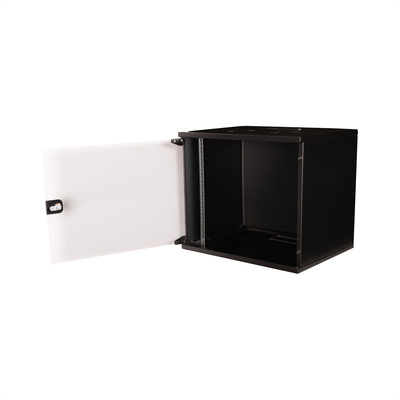 19" Rack na stenu 9U, čierny, 460x540x400 mm (HxWxD), RAL 9005, BASIC