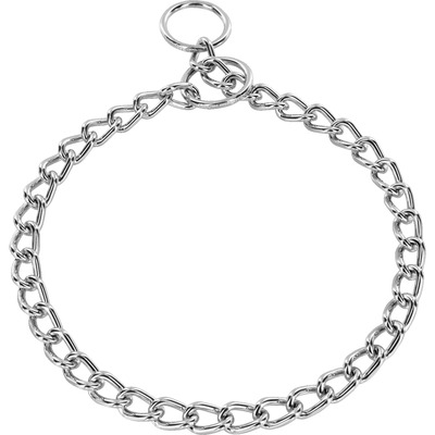 Obojok retiazkový sťahovací 3mm/65cm, malé oko, chrómovaná oceľ, HS