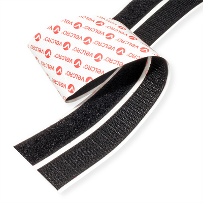 Suchý zips "hook & loop", nalepovací, 10m, šírka 20mm, čierny, VELCRO®