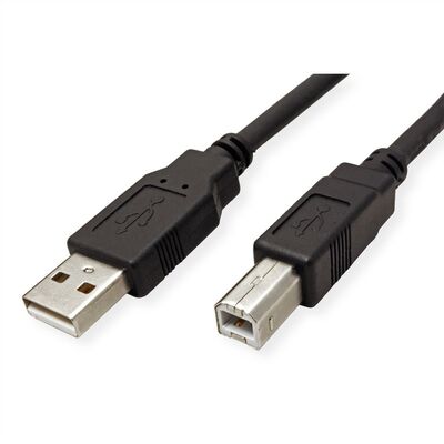 Kábel USB 2.0 A-B M/M 1.8m, High Speed, čierny, TPE, Eko balenie