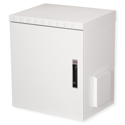 19" Rack na stenu 12U, sivý, 713x600x450mm (HxWxD), RAL7035, IP55, vonkajší, odnímateľné bočnice