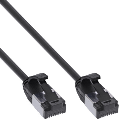 U/FTP (PiMF) Patchkábel LSOH TPE 0.5m cat.8.1, čierny, slim, Cu, Flex Cable, Ø4.3mm