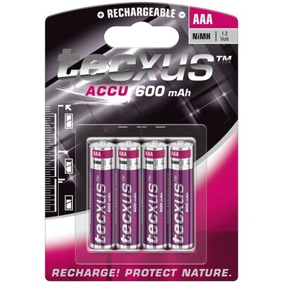 Baterka Tecxus nabíjacia AAA (4ks) 1.2V 600mAh NiMH (HR03) 4BL