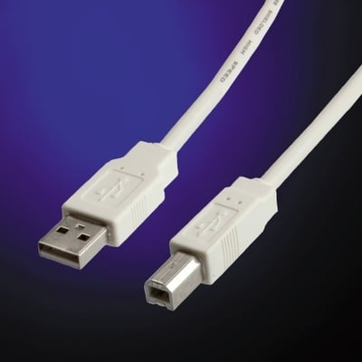 Kábel USB 2.0 A-B M/M 4.5m, High Speed, biely