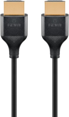 Kábel HDMI M/M 2m, Ultra High Speed+Eth, 8K@60Hz, HDMI 2.1, 48G, pozl. konektor, čierny, Slim