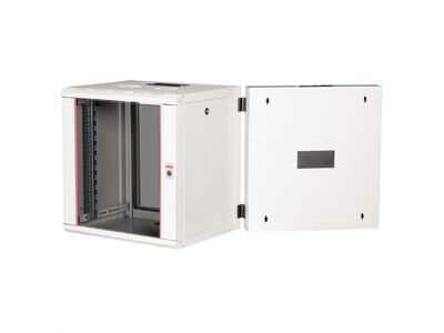 19" Rack na stenu 12U, sivý, 640x600x600mm (HxWxD), RAL7035, PRO, otočný (2-dielny)