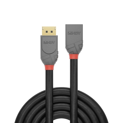 Kábel DisplayPort M/F 1m, 8K@60Hz, DP v1.4, 32.4Gbit/s, pozl. konektor, Anthra Line