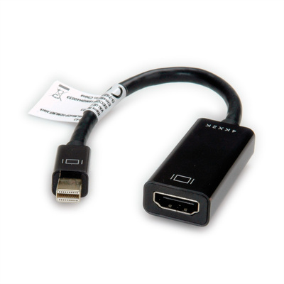 Adaptér mini DisplayPort na HDMI M/F, 4K@30Hz (DP 1.2, HDMI 1.4), 10cm, čierny
