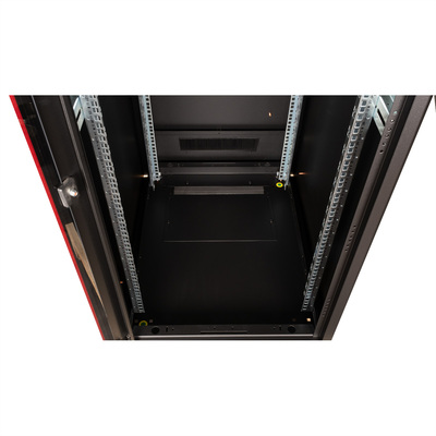 19" Rack na podlahu 42U, 2053x600x800mm (HxWxD), PRO, sklenené dvere, čierny