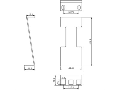 Adaptér pre zmenu inštalačnej hĺbky 101.5mm, 1U, čierny
