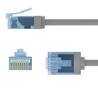 UTP Patchkábel LSOH TPE 7.5m cat.6a, sivý, slim, Cu, Flex Cable, Eco obal