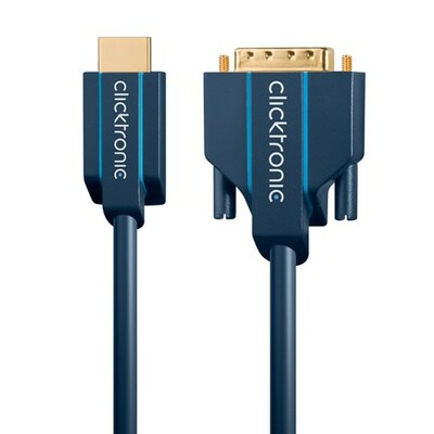 Kábel DVI-D/HDMI M/M 20m, Single-Link, 1920x1080@60Hz, modrý, G pozl. konektor, C