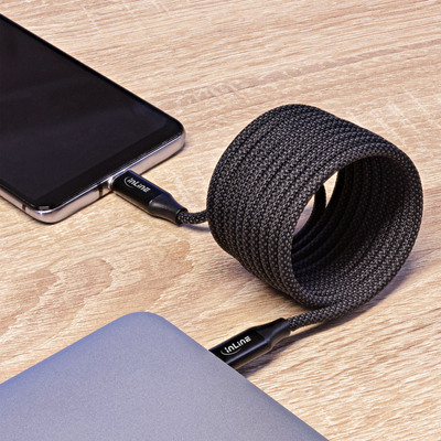Kábel USB 2.0 Typ C CM/CM 1.5m, High Speed, Power Delivery 100w 20V5A, čierny, magnetický