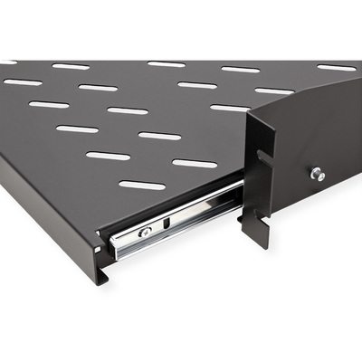 19" Polica výsuvná 404 x 350mm, max. 30 kg, 2U, čierna