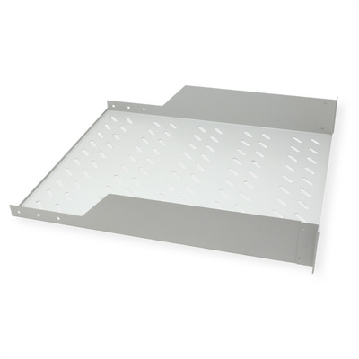 19" Polica 550mm, max. 25kg, 2U, sada skrutiek a podložiek v balení, sivá