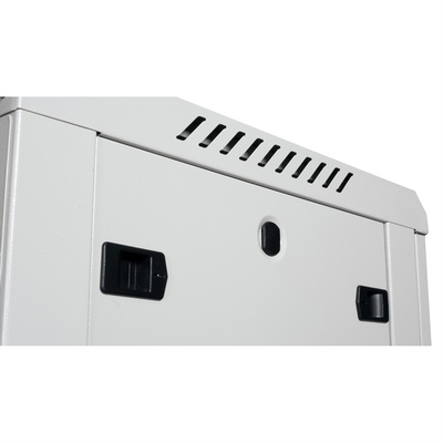 19" Rack na stenu 15U, sivý, 779x600x450mm (HxWxD), odnímateľné bočnice