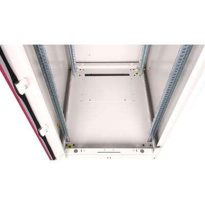 19" Rack na podlahu 22U, 1125x600x800mm (HxWxD), BASIC, sklenené dvere, sivý