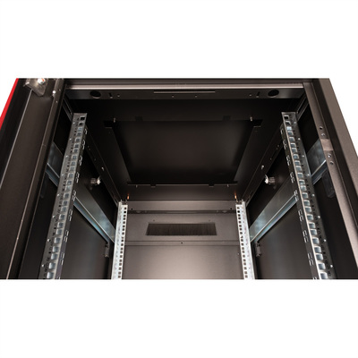 19" Rack na podlahu 42U, 2053x600x800mm (HxWxD), PRO, sklenené dvere, čierny