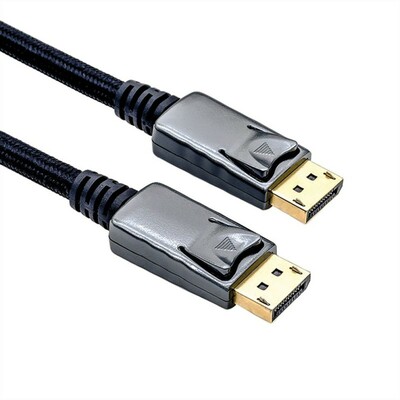 Kábel DisplayPort M/M 1m, 4K@60Hz, DP v1.2, 21.6Gbit/s, čierny, kovové konektory