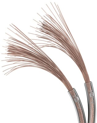 Reproduktorový kábel audio 2x0.75mm², 50m, pomedený, transparentný