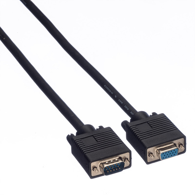 Kábel VGA M/F 6m, predlžovací, tienený, čierny