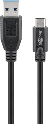 Kábel USB 3.2 Gen 1, AM/CM Typ C 1m, 5Gbps, čierny