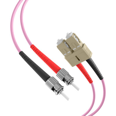 Fiber kábel SC-ST, 20m Duplex OM4(50/125µm), LSOH, 3mm, fialový