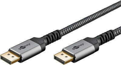 Kábel DisplayPort M/M 3m, 8K@60Hz, DP v1.4, 32.4Gbit/s, čierny/sivý, pozl.konektor