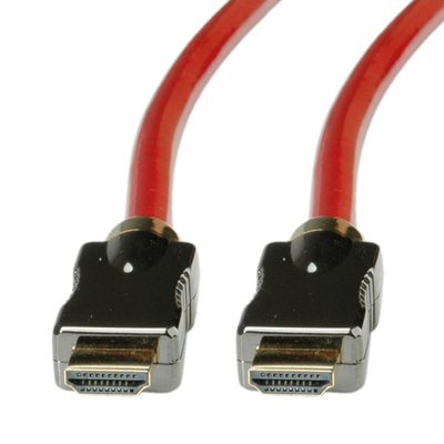 Kábel HDMI M/M 1m, Ultra High Speed+Eth, 8K@60Hz, HDMI 2.1, pozl. konektor, červený