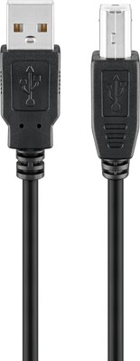 Kábel USB 2.0 A-B M/M 1.8m, High Speed, čierny
