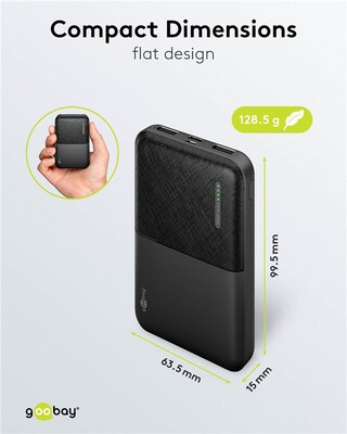 PowerBank 5000 mAh, ľahká a kompaktná, 10W, 2x USB A