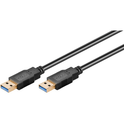 Kábel USB 3.0 A-A M/M 1m, Super Speed, čierny